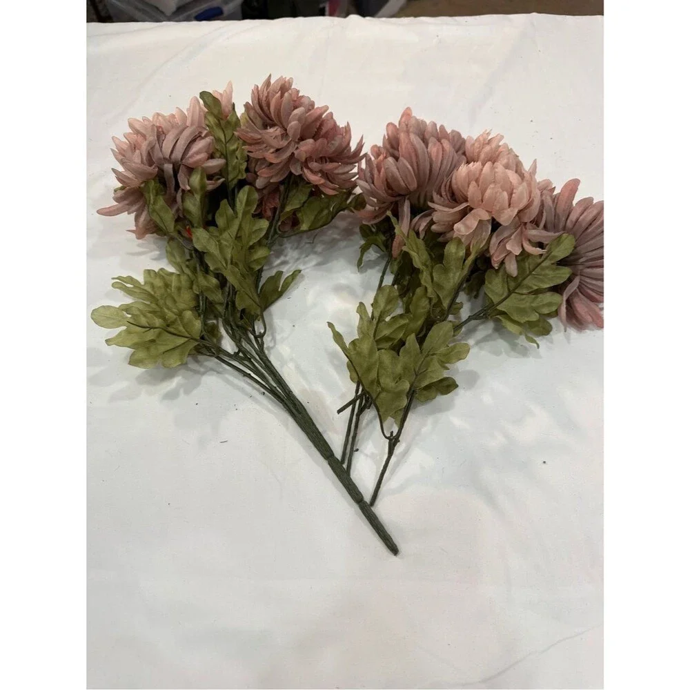 Faux Pink Chrysanthemum Stem Bundle
